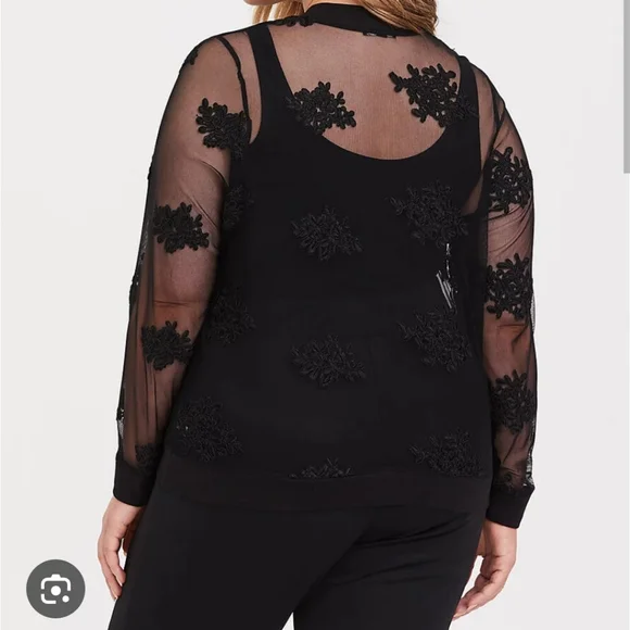 New Torrid Mesh Lace Bomber - Picture 2 of 4